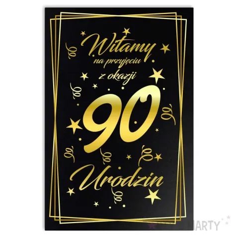 xx tabl powital 90 urodziny czarny hdf