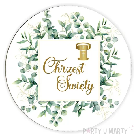 xx tablica powit chrzest sw eukaliptus kwadrat