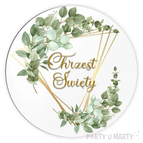 xx tablica powit chrzest sw eukaliptus listki