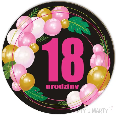 xx tablica powitalna 18 urodziny roz baloniki