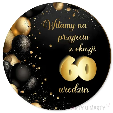xx tablica powitalna 60 urodziny zloto czarny