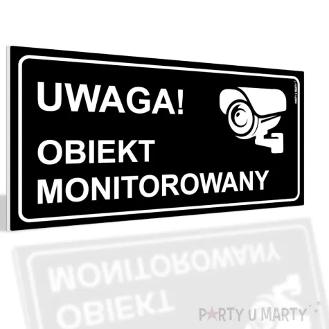 xx tabliczka informacyjna uwaga obiekt monitorowany