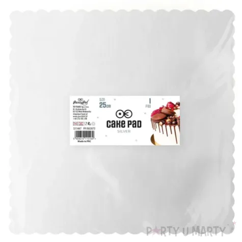 xx tacka do babeczek kwadratowa srebrna 25cm 1szt