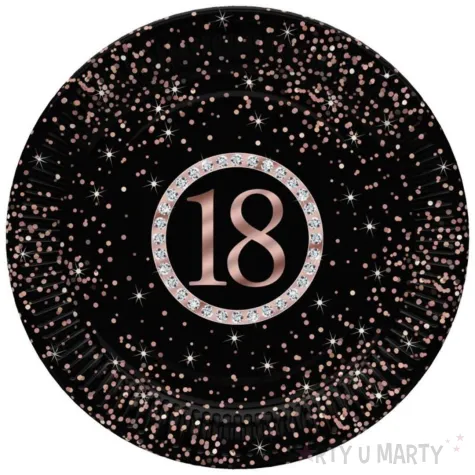 xx talerzyki pap sr 227 mm 8 szt nr chlopak cyfry dziewczyna set rose gold 18th urodziny