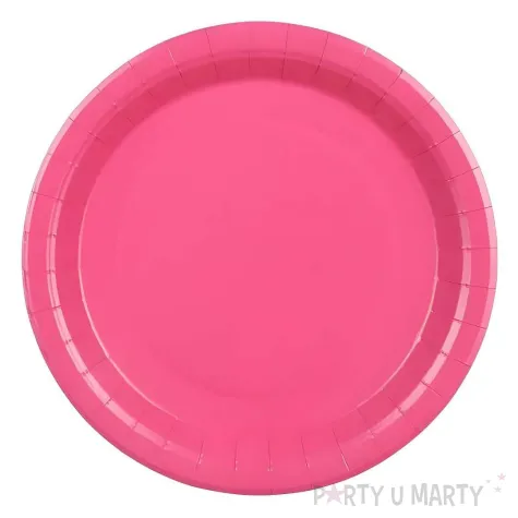 xx talerzyki papierowe ciemny rozowy 18cm 1 op 6 szt
