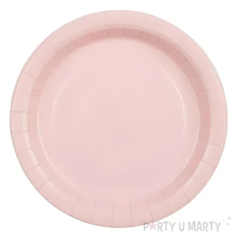 xx talerzyki papierowe jasny rozowy 18cm 1 op 6 szt