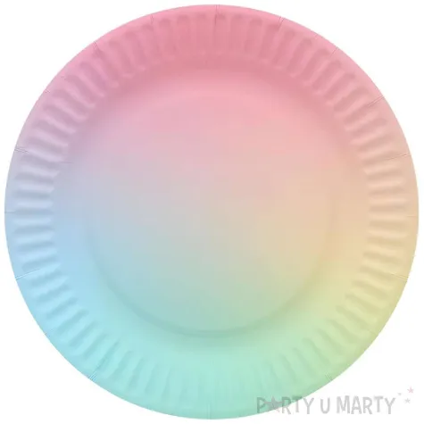 xx talerzyki papierowe teczowe 18 cm 6 szt