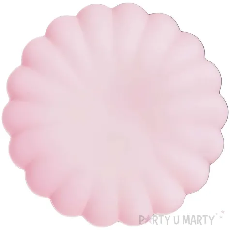 xx talerzyki plastikowe falbanka 22 x 22 cm rozowy 1 op 4 szt