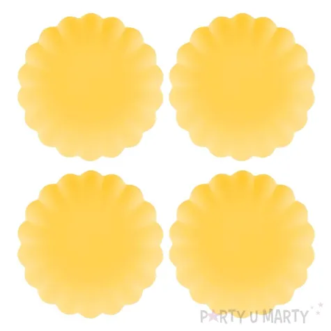 xx talerzyki plastikowe falbanka 22 x 22 cm zolty 1 op 4 szt