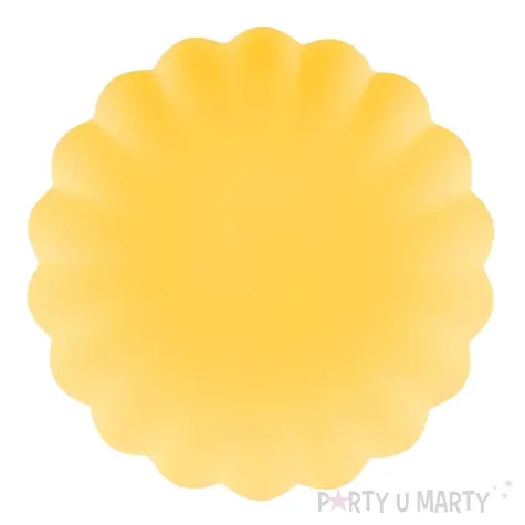 xx talerzyki plastikowe falbanka 22 x 22 cm zolty 1 op 4 szt