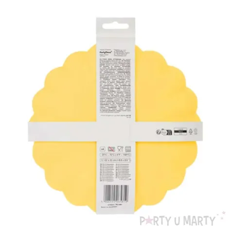 xx talerzyki plastikowe falbanka 22 x 22 cm zolty 1 op 4 szt