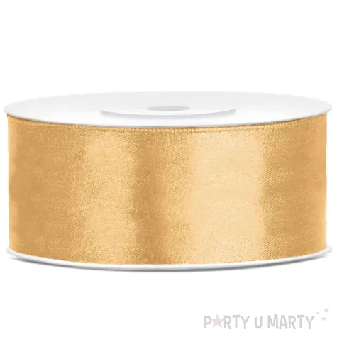 xx tasiemka satynowa jasny miodowy 25mm 25m