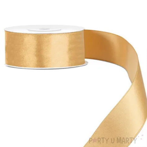 xx tasiemka satynowa jasny miodowy 25mm 25m