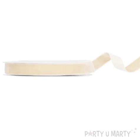 xx tasiemka welurowa bezowa 15mm 10mb