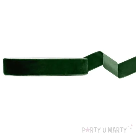 xx tasiemka welurowa butelkowa zielen 25mm 10m