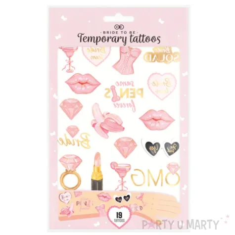 xx tatuaze zmywalne bride to be 19 szt zestaw