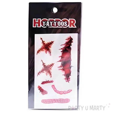 xx tatuaze zmywalne zakrwawione blizny szarpane tropic