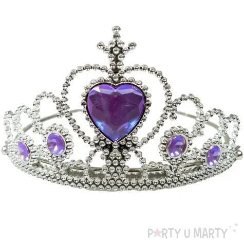xx tiara z krysztalkami fioletowa