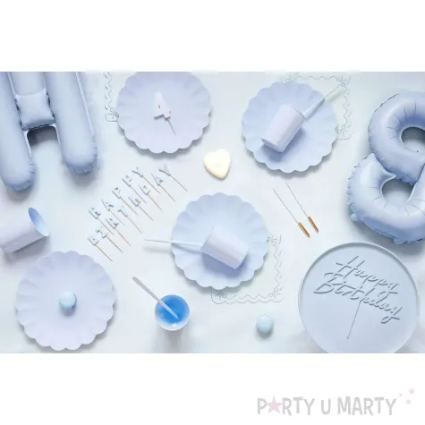 xx topper akrylowy na tort happy birthday mglisty niebieski 16 5 cm