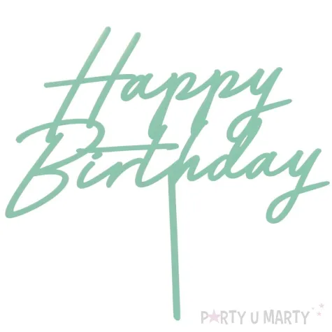xx topper akrylowy na tort happy birthday zielen 16 5 cm