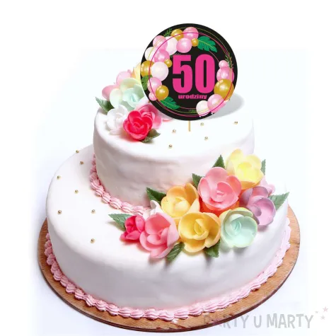 xx topper pap 50 urodziny roz baloniki