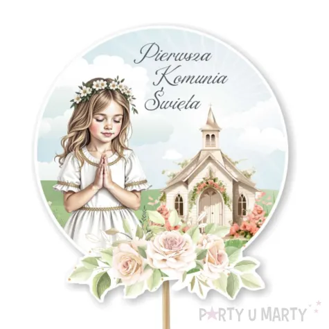 xx topper pap komunia dziewczynka i kosciol