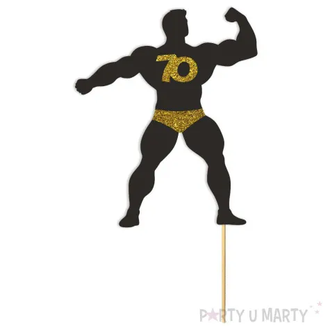 xx topper papierowy czarno zloty kulturysta 70