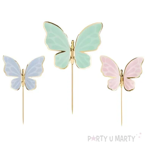 xx toppery na tort motylki 9 x 6 5 cm mix 1 op 9 szt