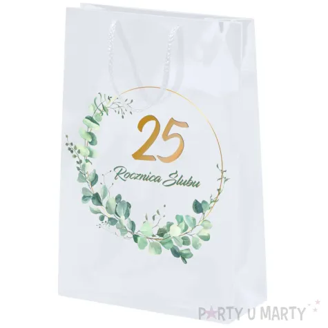 xx torebka biala 25 rocznica slubu duza