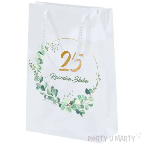 xx torebka biala 25 rocznica slubu mala