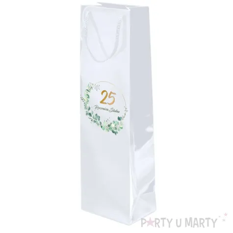 xx torebka biala 25 rocznica slubu wino