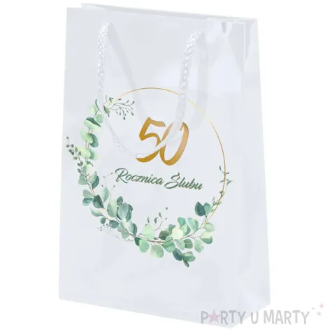 xx torebka biala 50 rocznica slubu mala