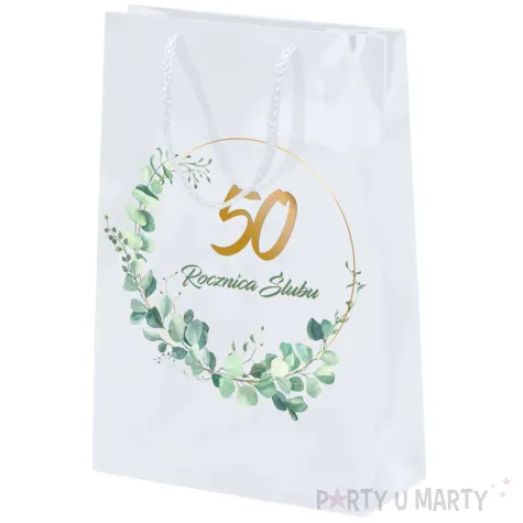 xx torebka biala 50 rocznica slubu srednia