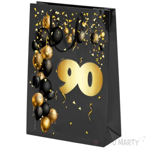 xx torebka czarna 90 urodziny czarno zloty duza