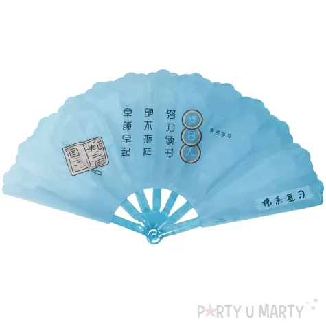 xx wachlarz blekitny plastikowy