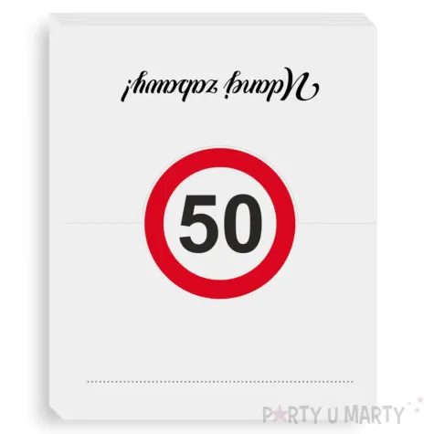 xx winietki 50 urodziny traffic birthday