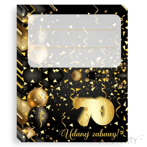 xx winietki 70 urodziny zloto czarne