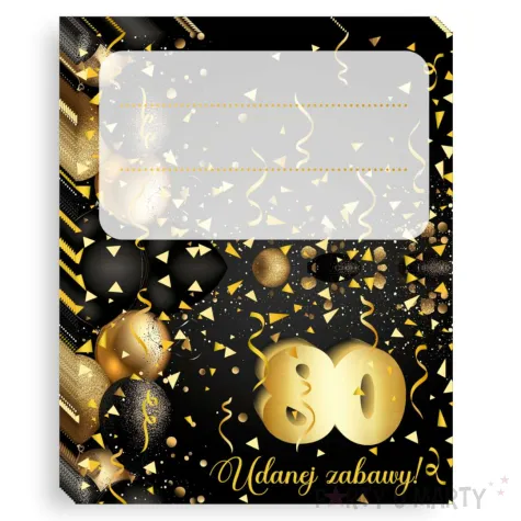 xx winietki 80 urodziny zloto czarne