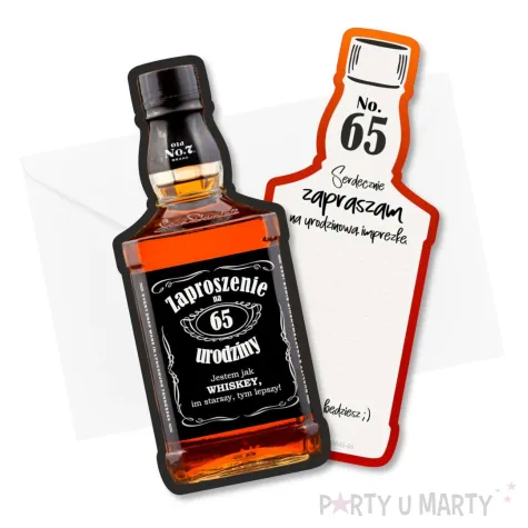 xx zaproszenia butelka whisky 65 urodziny