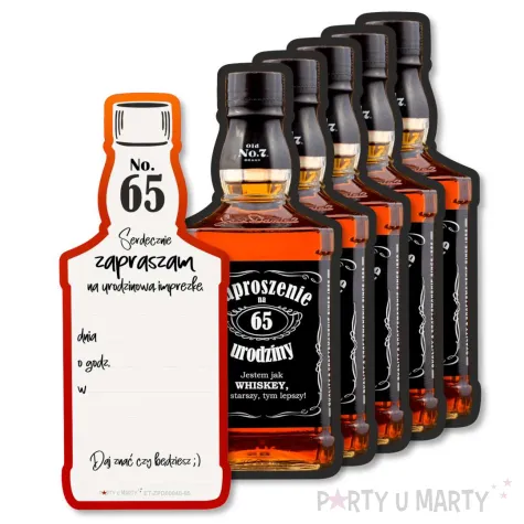 xx zaproszenia butelka whisky 65 urodziny