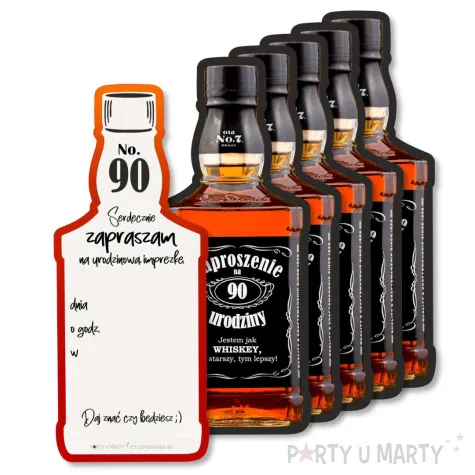 xx zaproszenia butelka whisky 90 urodziny