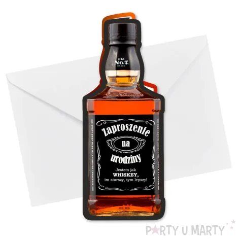 xx zaproszenia butelka whisky zamykana urodziny