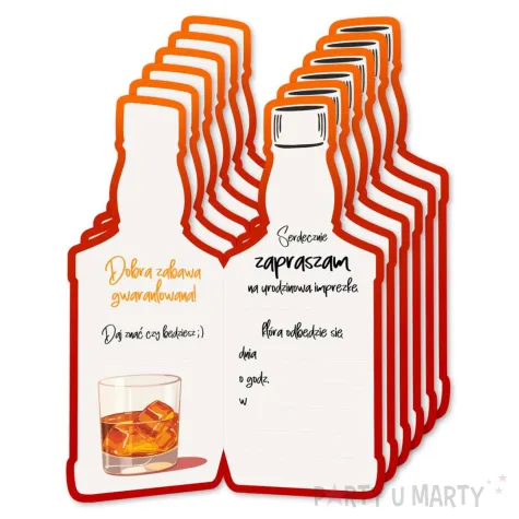 xx zaproszenia butelka whisky zamykana urodziny