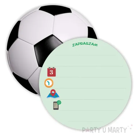 xx zaproszenia pilka shape 6 szt