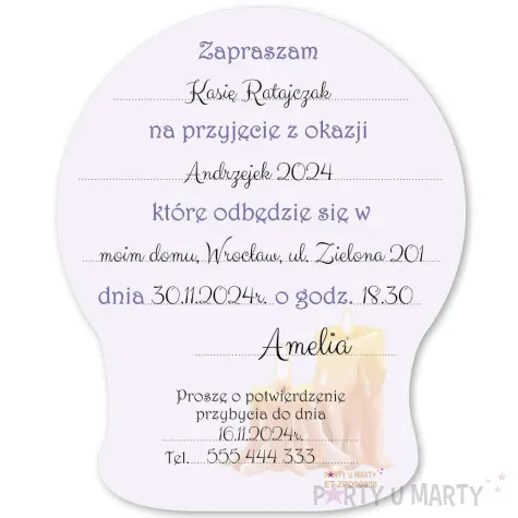 xx zaproszenie andrzejki wrozbita maciej i szklana kula 10 5x12 9 cm 1 szt