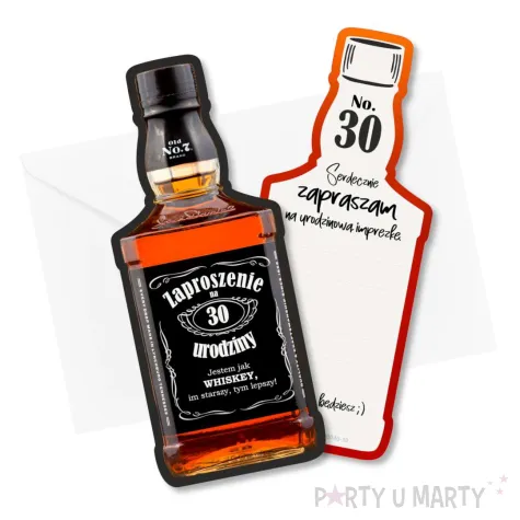 xx zaproszenie butelka whisky 30 urodziny