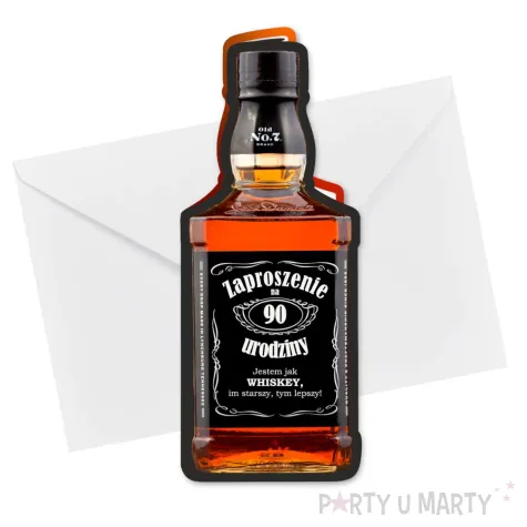 xx zaproszenie butelka whisky zamykana 90 urodziny