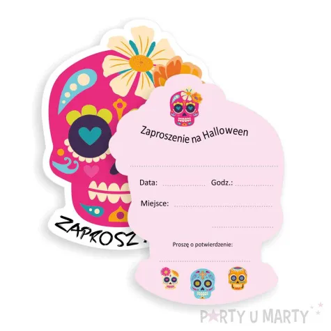 xx zaproszenie halloween dia de los muertos