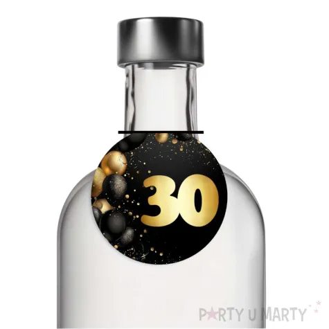 xx zawieszka na alkohol 30 urodziny czarno zloty