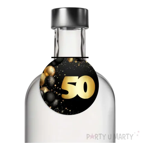 xx zawieszka na alkohol 50 urodziny czarno zloty